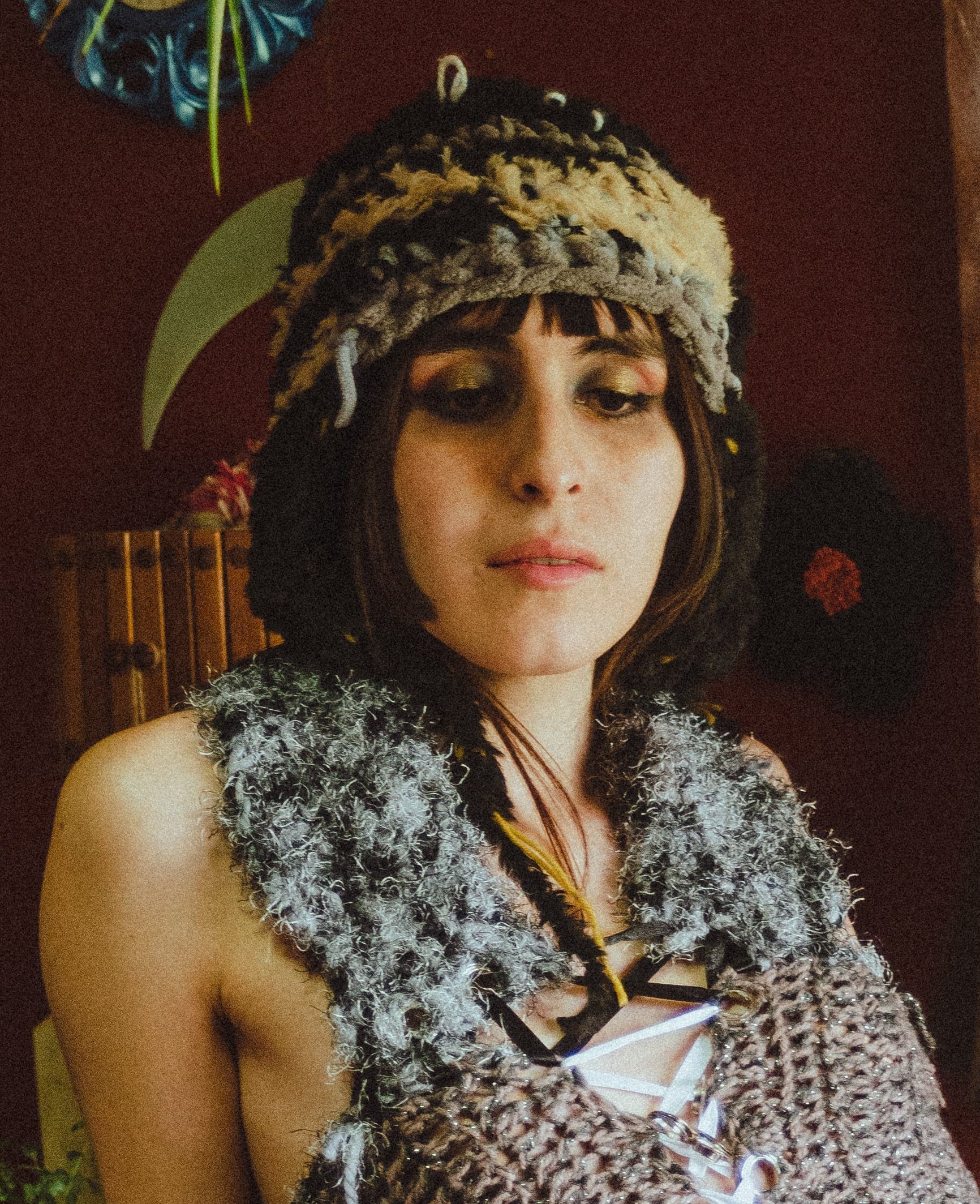 look 6 • jardín marino • gorro alga marina